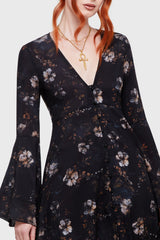 Autumna's Night Midi Dress