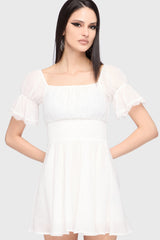 Celestial Night Off The Shoulder Mini Dress White