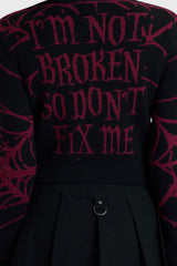 DON'T FIX ME SHRUNK KNIT CARDI