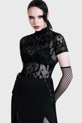 ETERNALLY YOURS FLOCKED MESH TOP