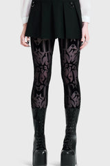 ETERNALLY YOURS FLOCKED MESH LEGGINGS