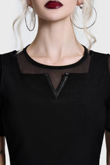 Shadow V Neck Skater Dress