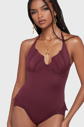 Sonar Splash Swimsuit Burgundy