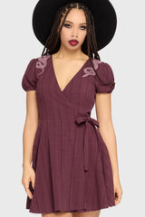 The Hollow Embroidered Mini Dress Purple