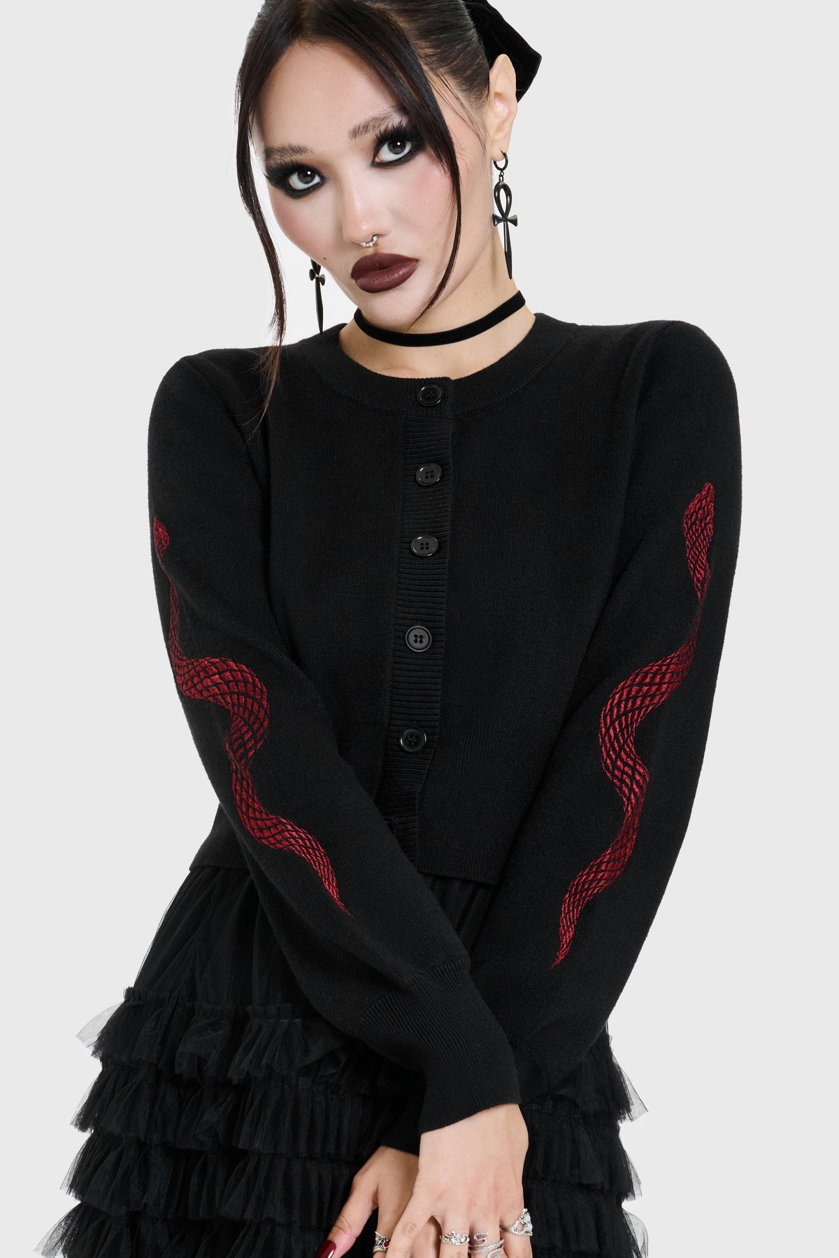 Crimson Viper Knitted Cardigan