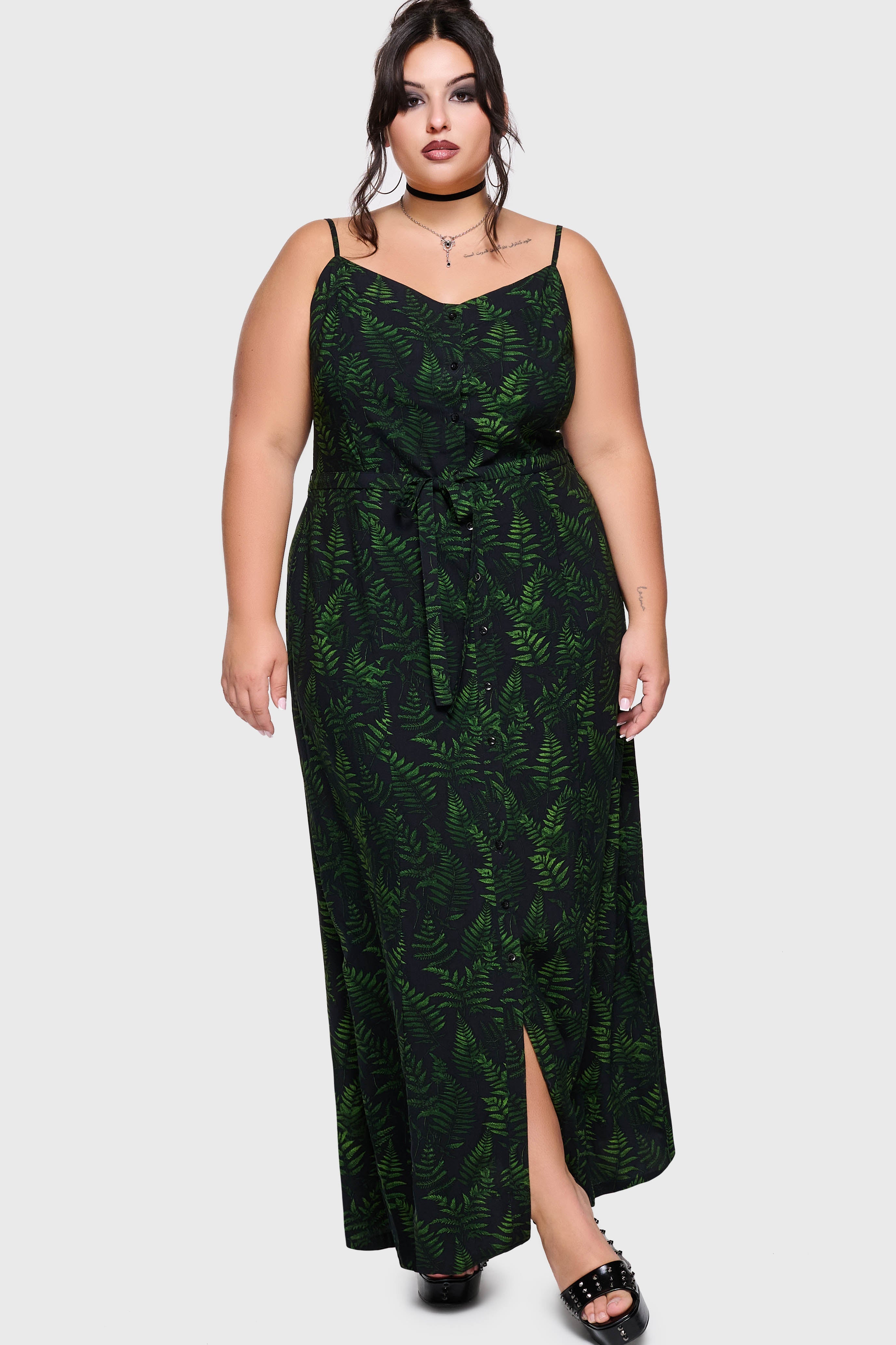 Cottage Chorus Maxi Dress BLACK/GREEN