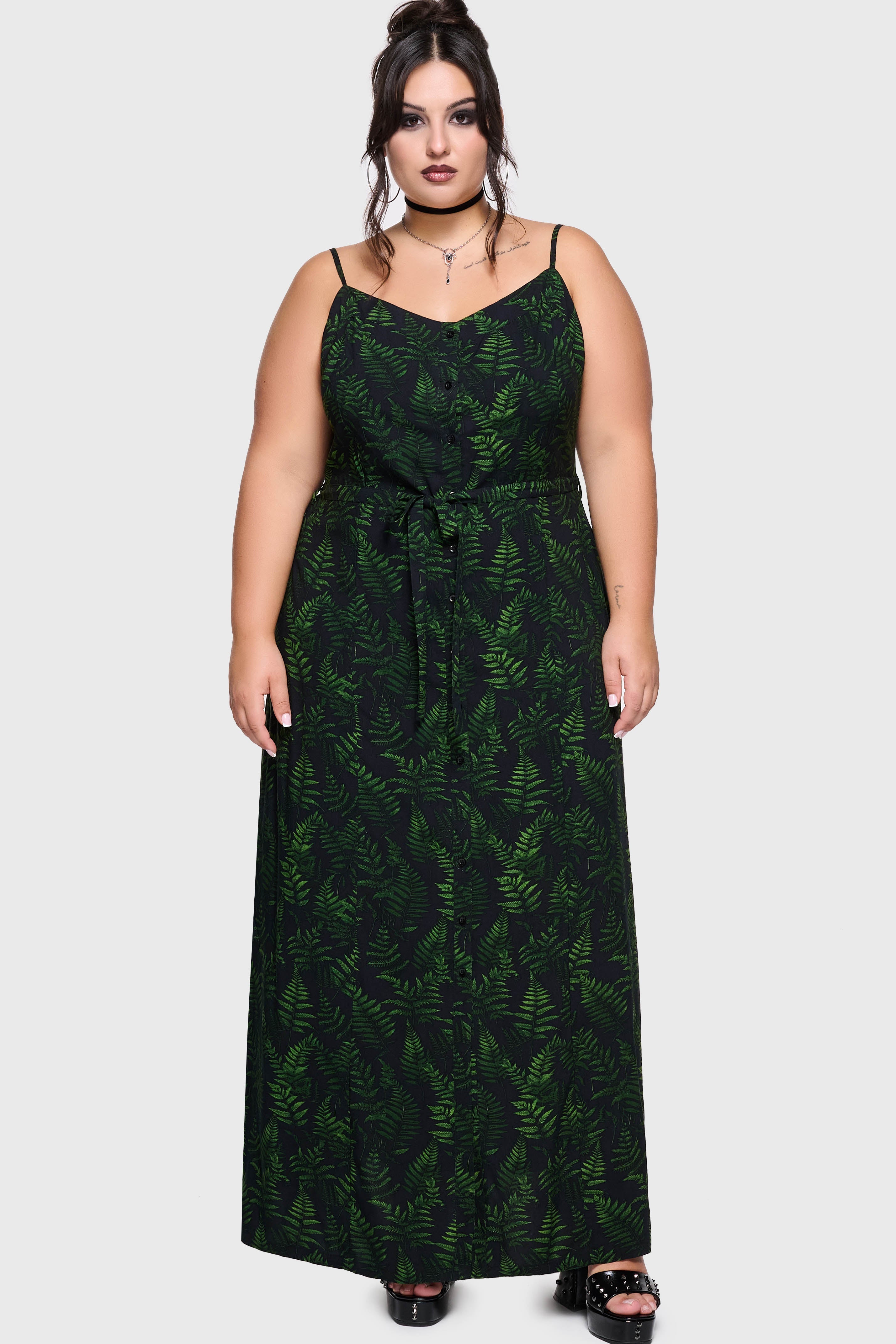 Cottage Chorus Maxi Dress BLACK/GREEN
