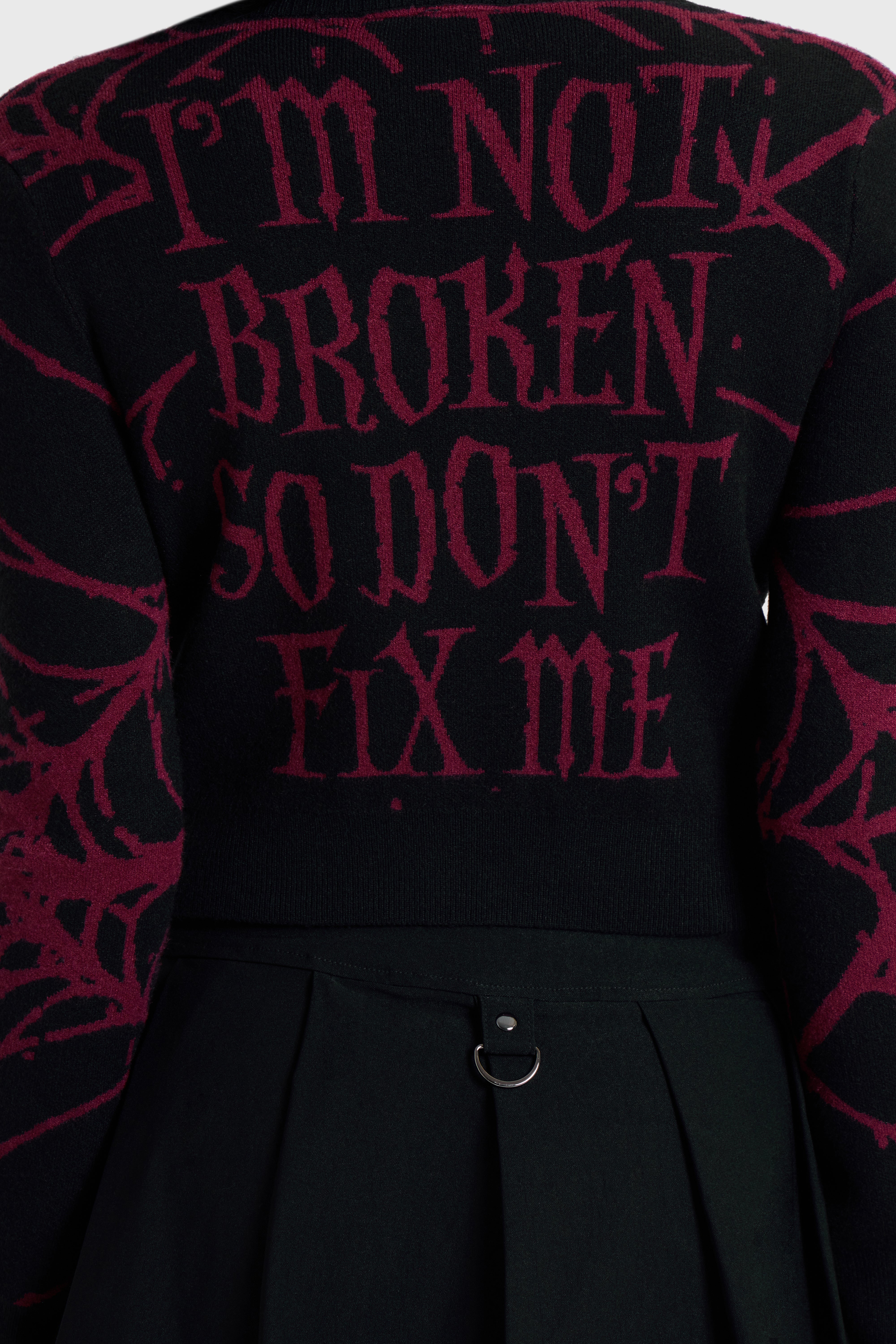 DON'T FIX ME SHRUNK KNIT CARDI