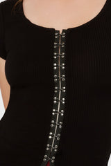 Eye C U Cap-Sleeve Top