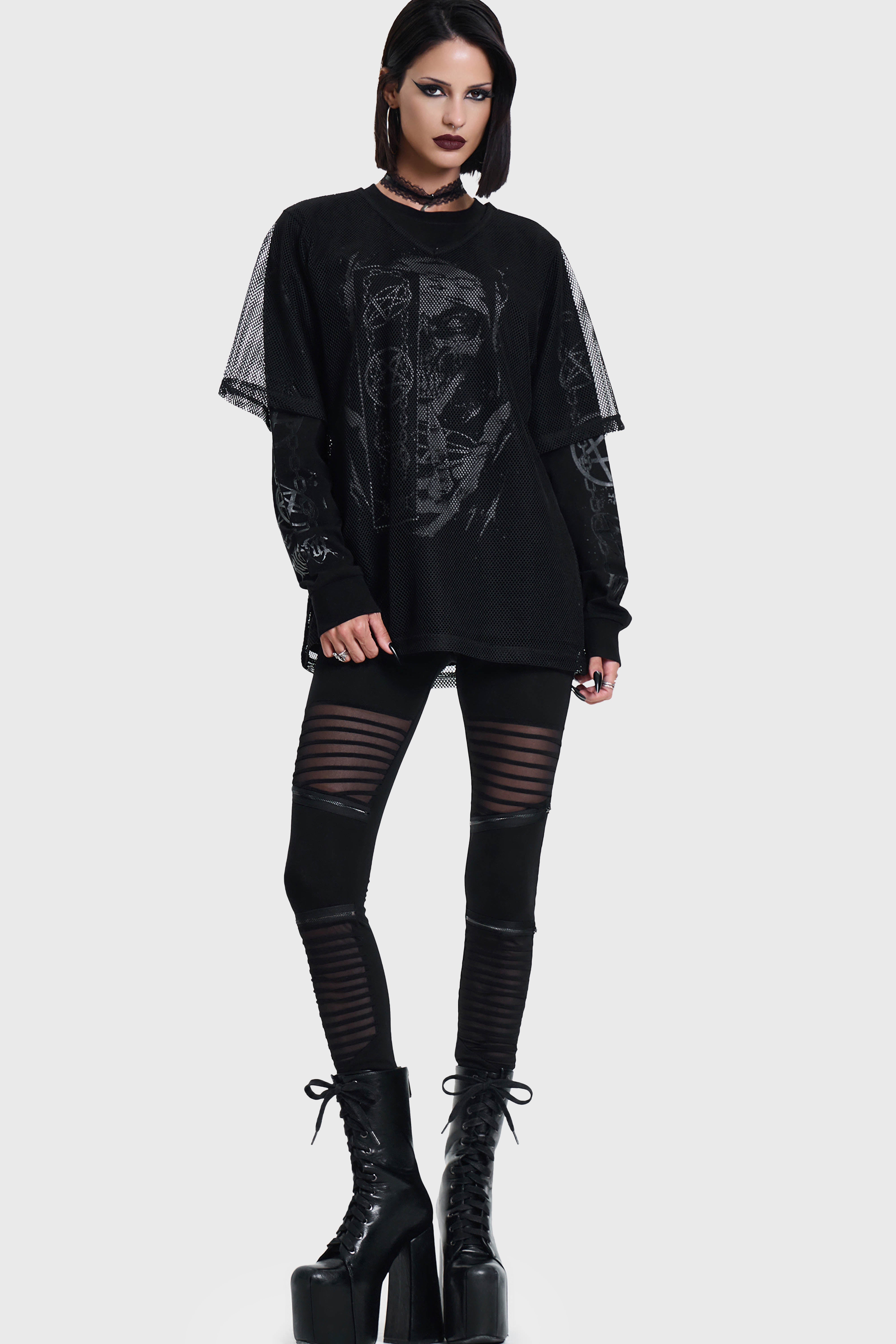 False Belief Fishnet Long Sleeve T-Shirt