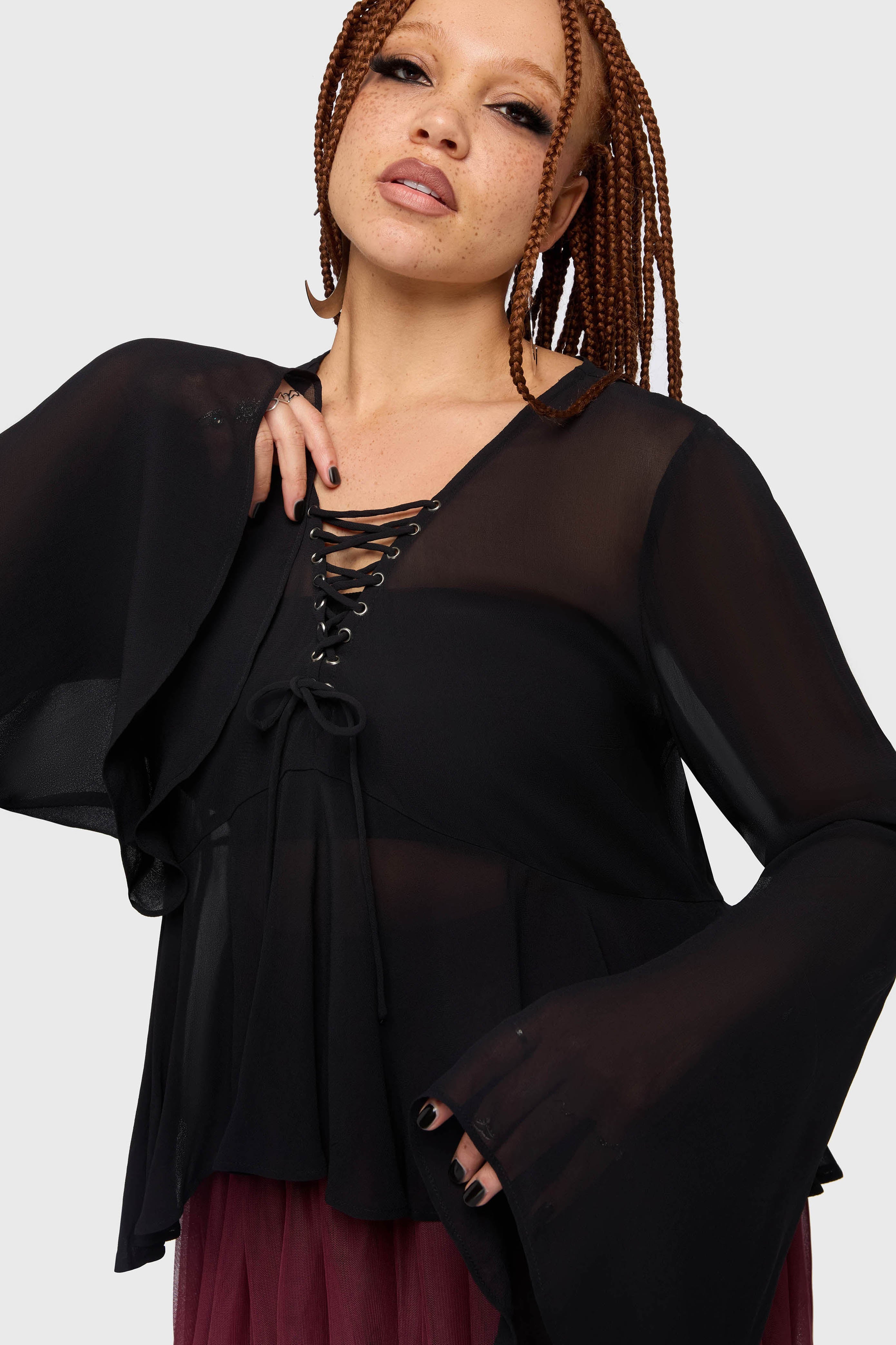 Gaia Adorned Long Sleeve Top