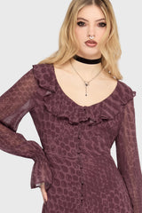 Gaia Adorned Ruffle Maxi Dress