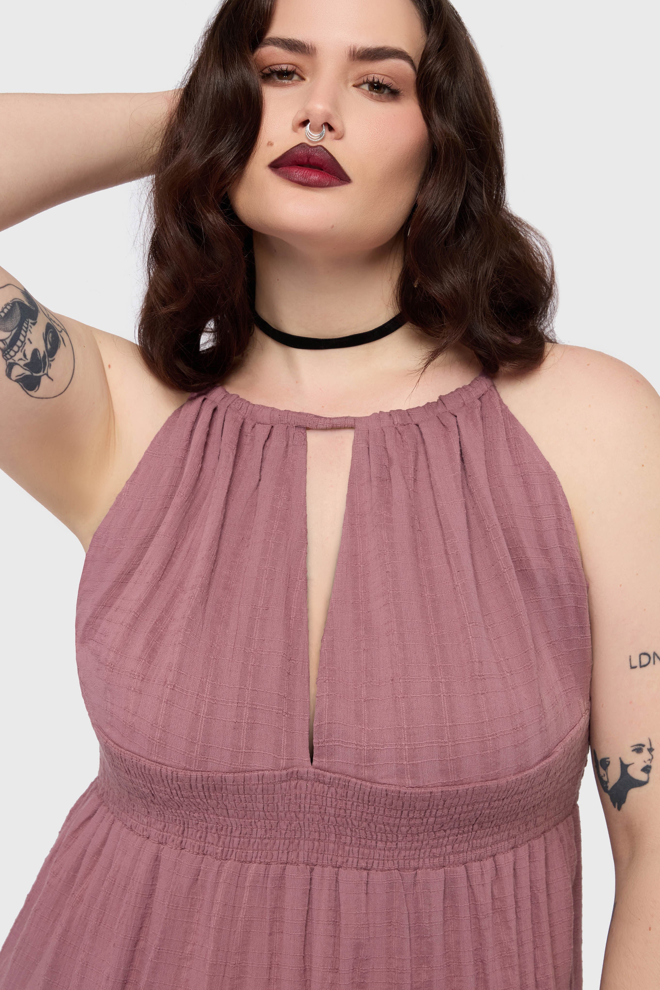 Gaia Adorned Textured Dress