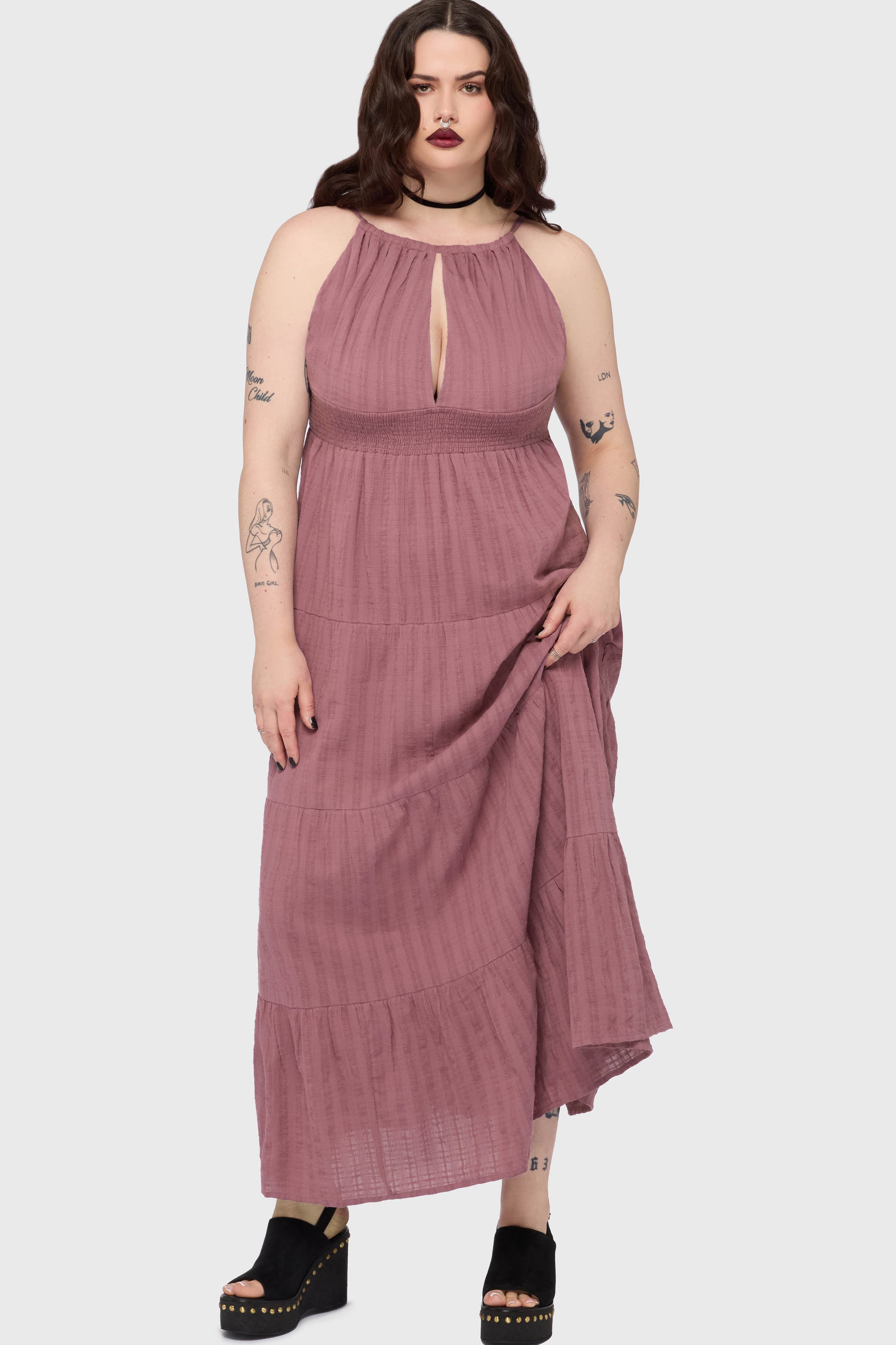 Gaia Adorned Textured Dress