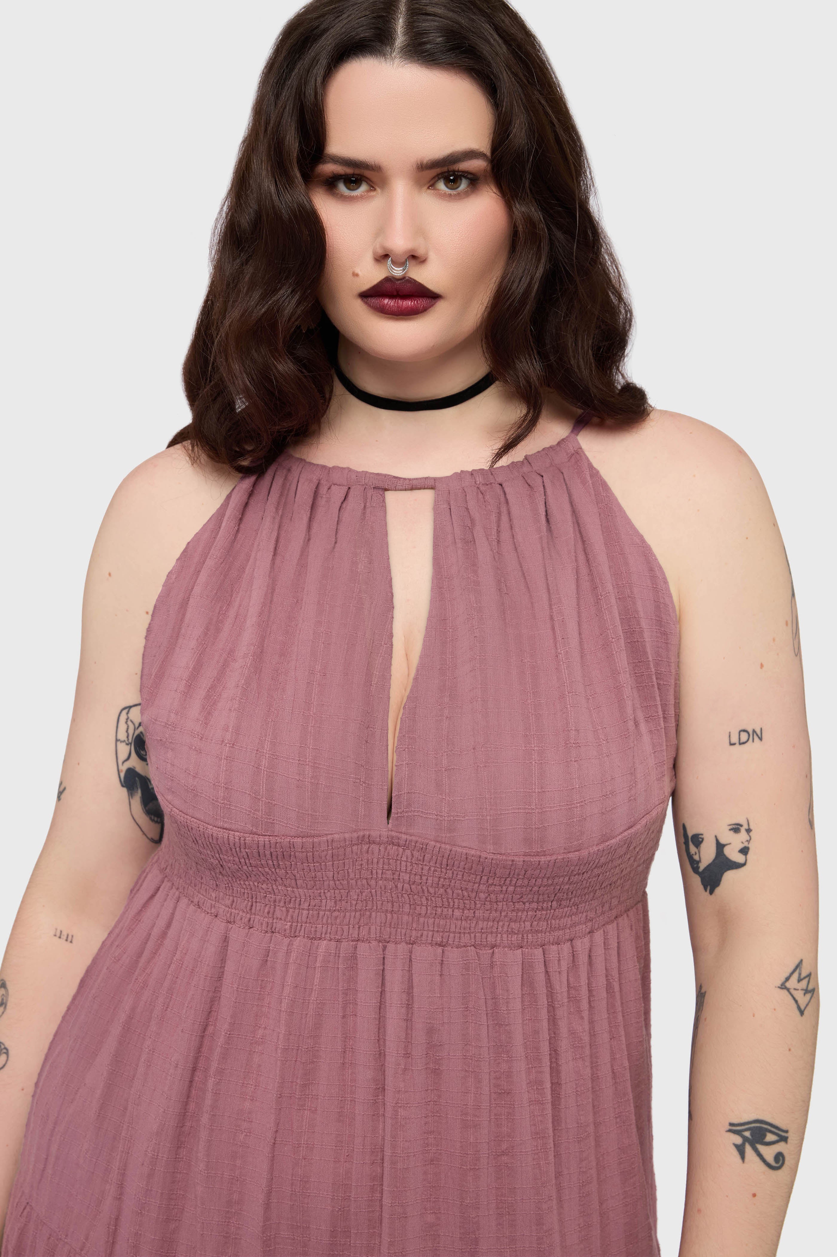 Gaia Adorned Textured Dress