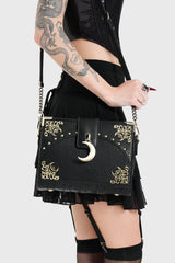 Gold Moon Charm Crossbody Bag