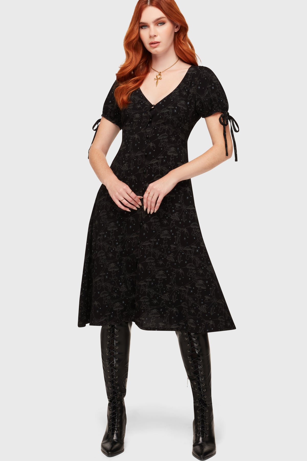 Garden Of Venom Midi Dress