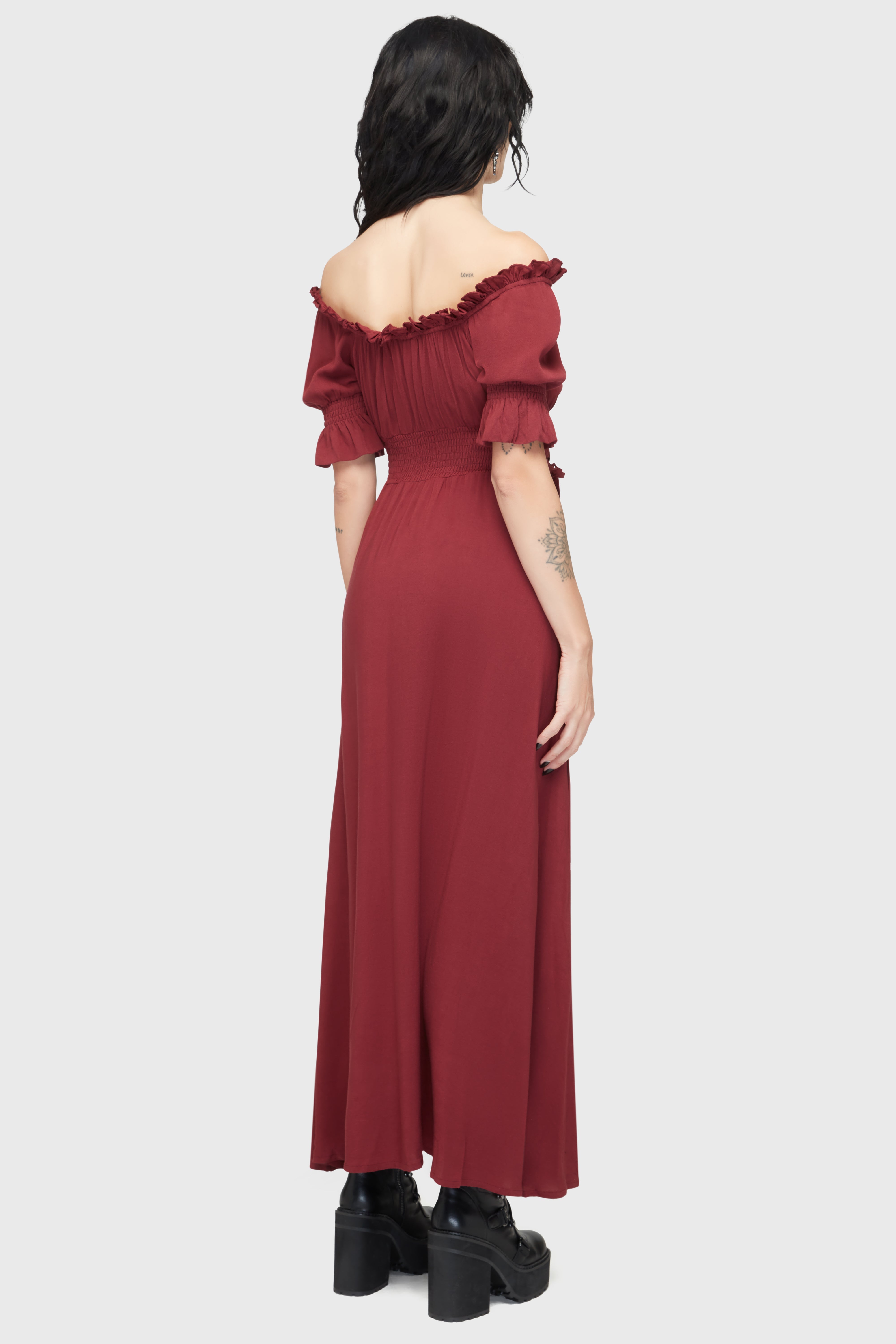 Jocasta Maxi Dress Short Sleeve RED