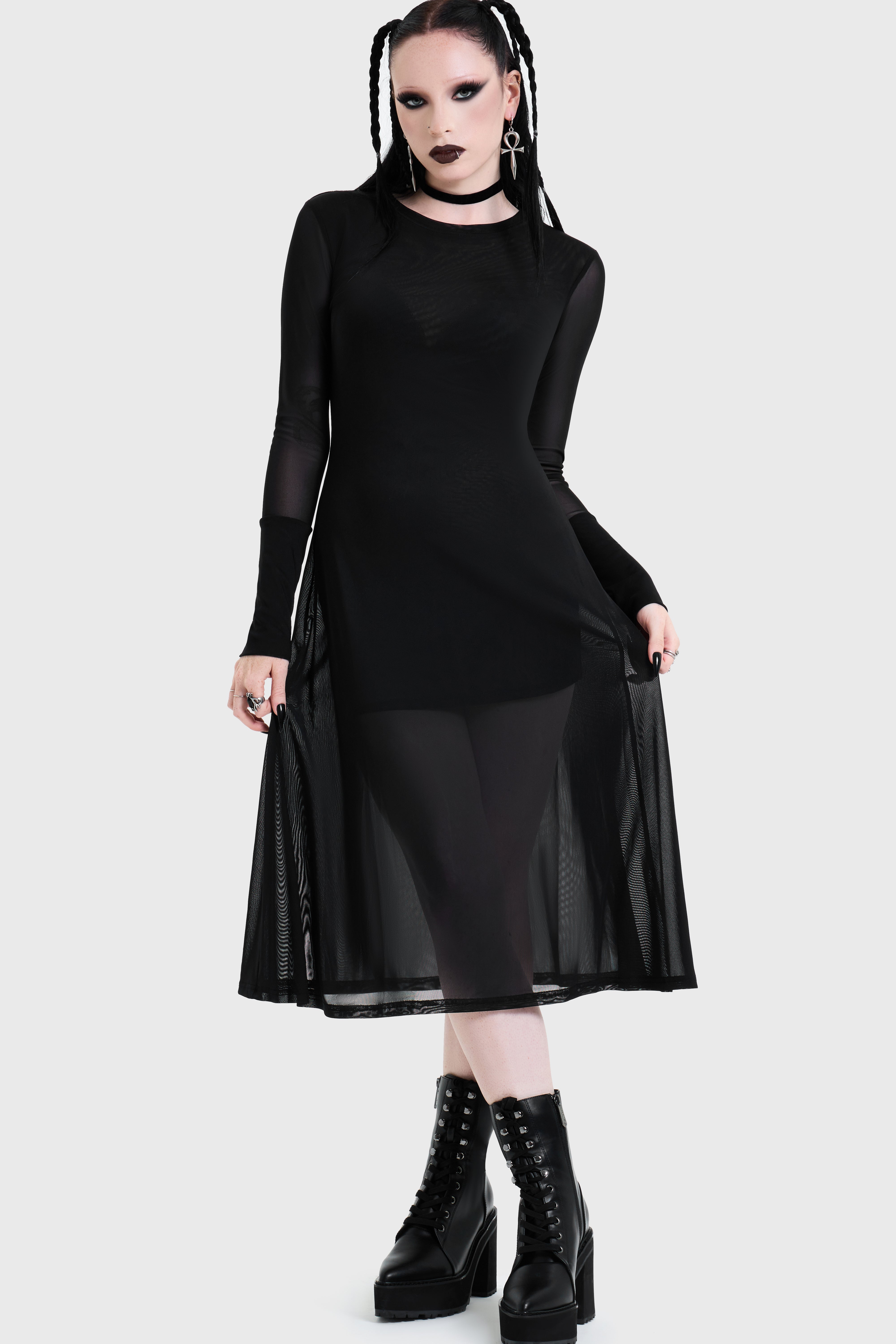 Nova Mesh Midi Dress
