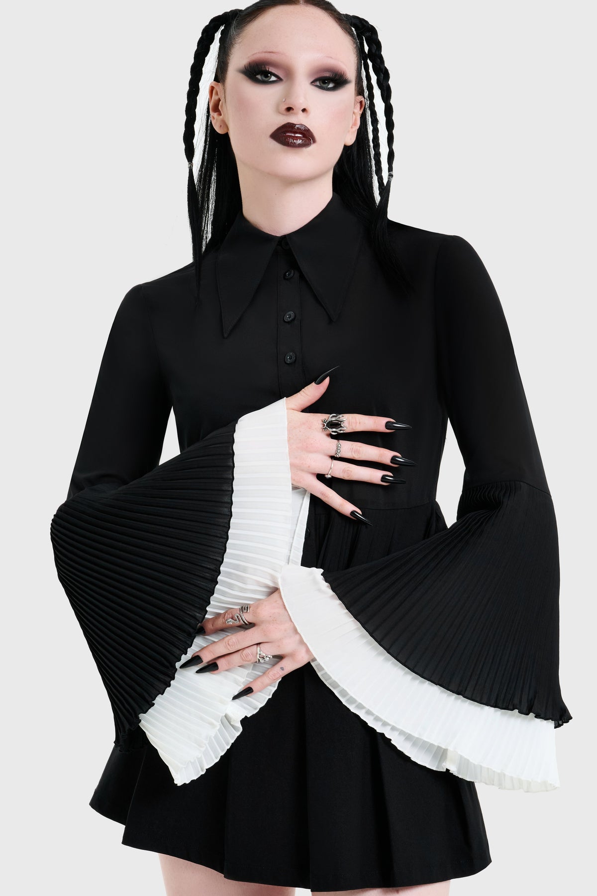 OBSIDIENNE PLEATED SHIRT
