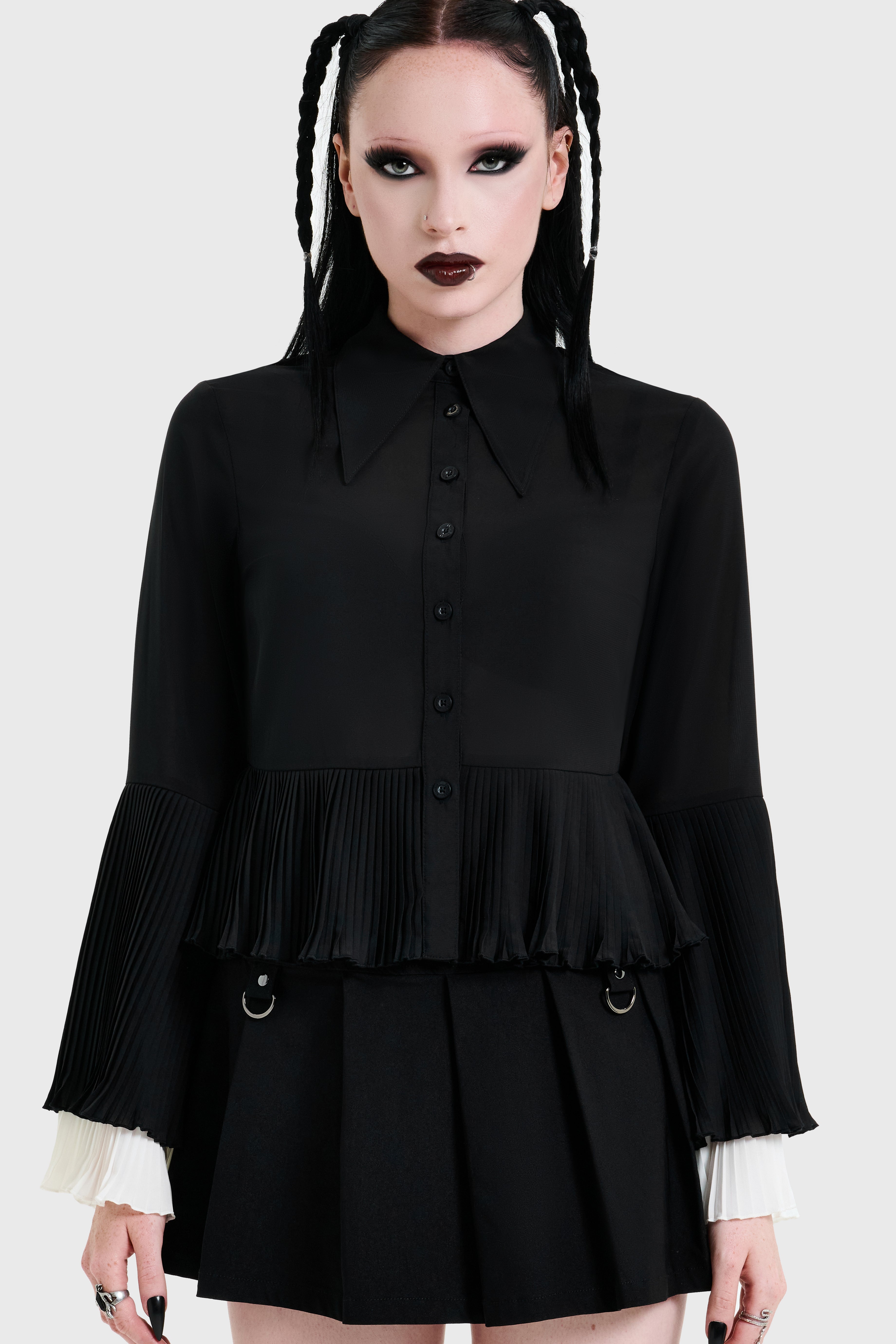 OBSIDIENNE PLEATED SHIRT