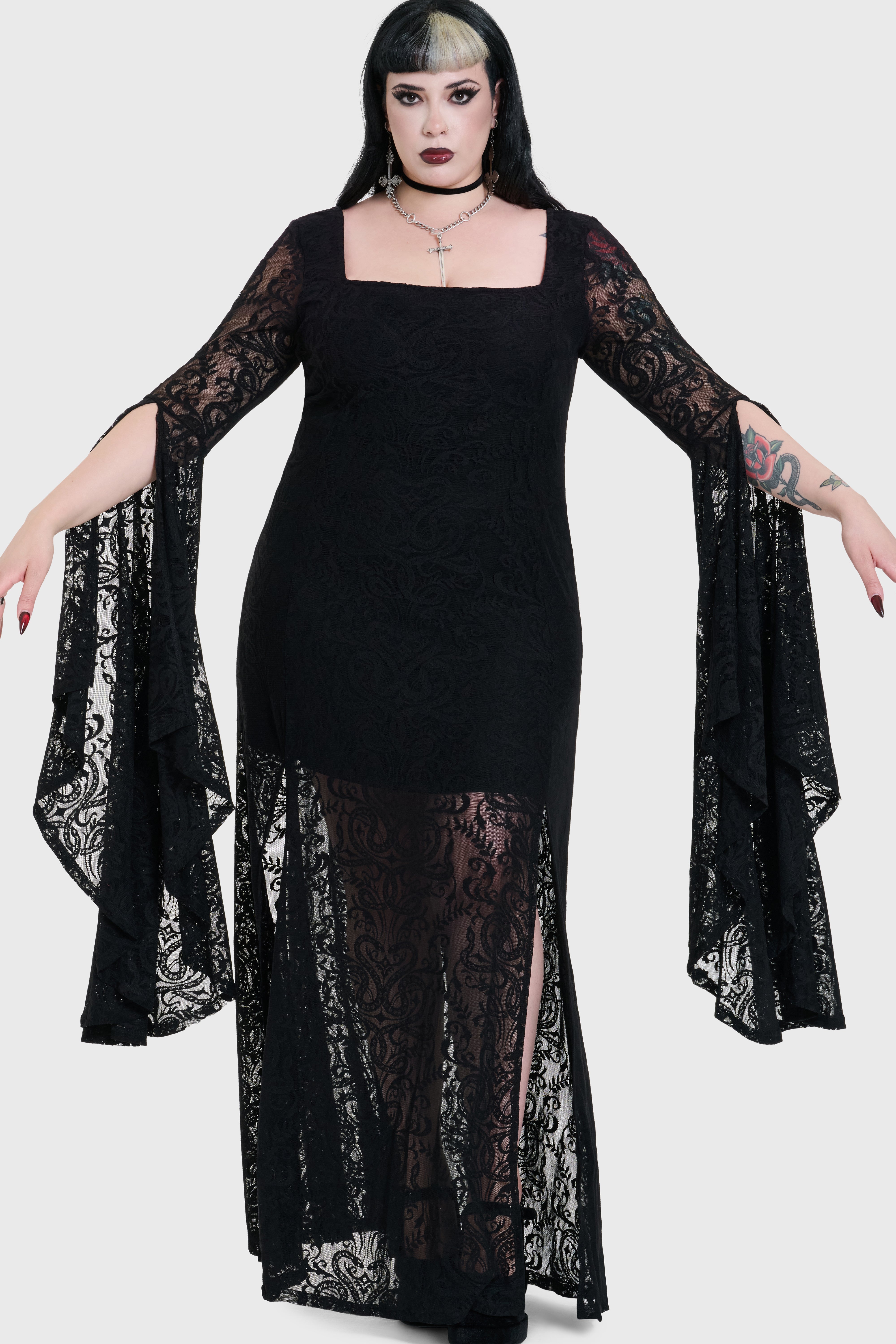 Ophidian Lace Maxi Dress