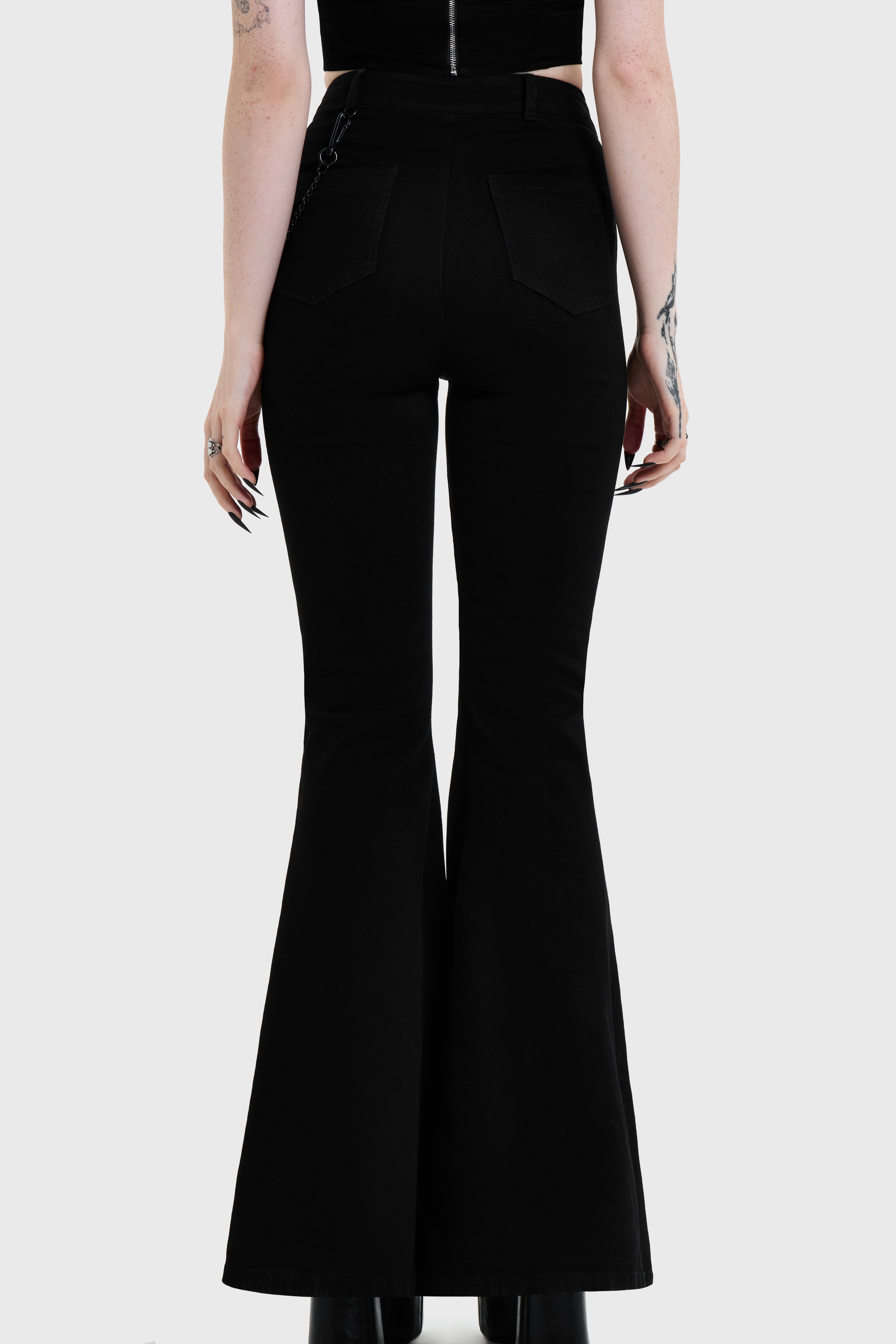 SKULL FLARED JEANS