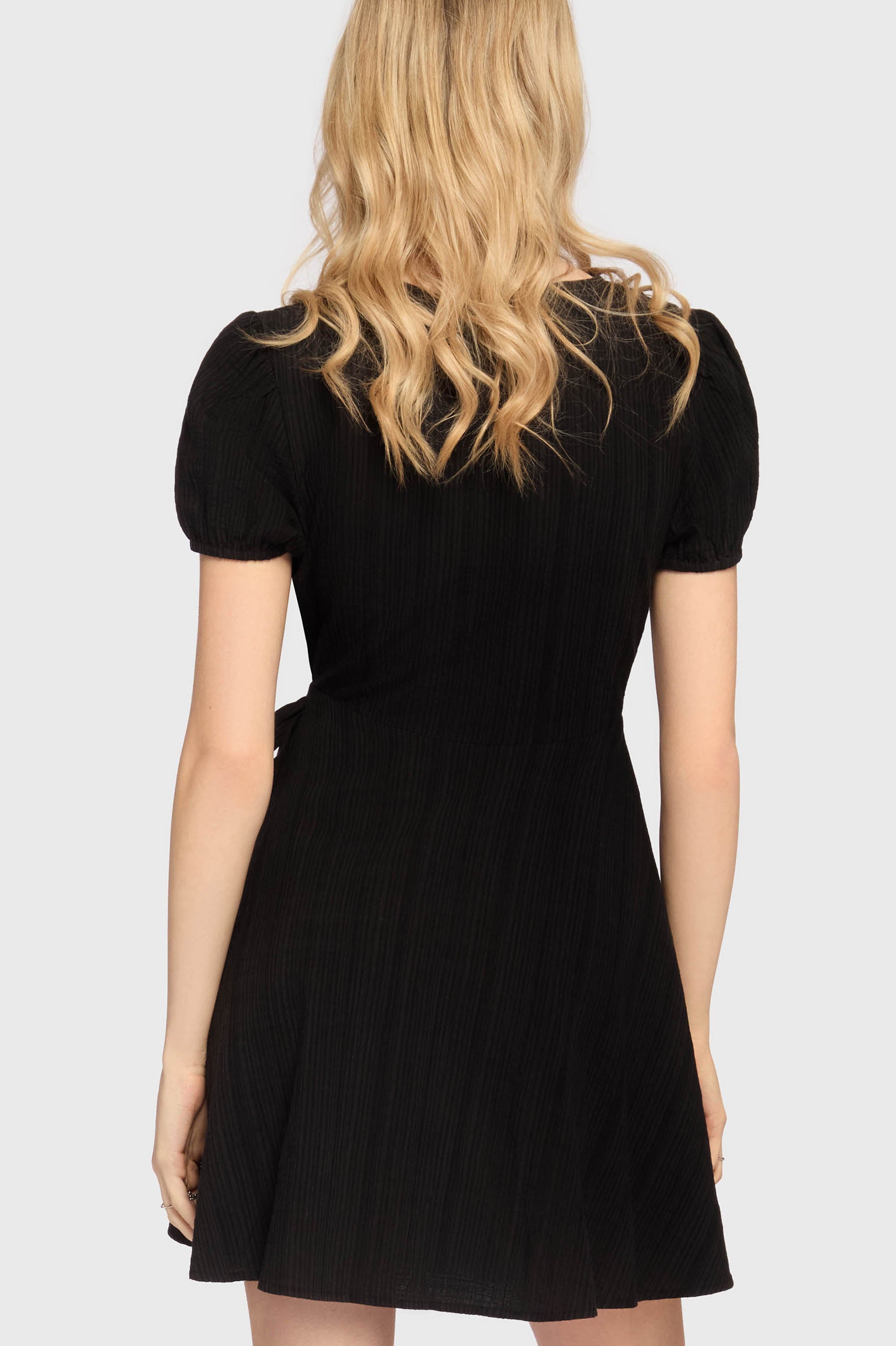 The Hollow Embroidered Mini Dress Black