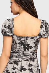 Venomous Rose Puffed Sleeve Corset Top